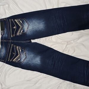 True Luck Men's Straight  Blue Jeans